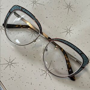 Blue and Silver Metal Cat Eye Frames